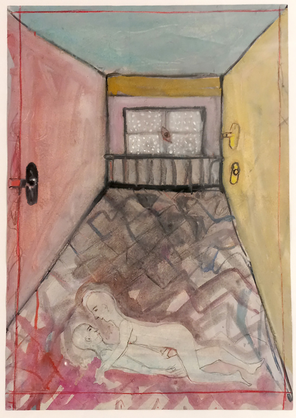 Michael Ziegler, O.T., 2017, gouache su carta, cm 27,5x19,5