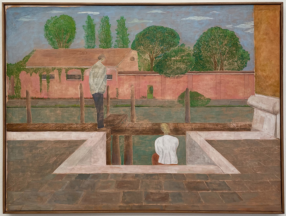 Ocel Shin, Al di là del canale, 2026, olio su tela, cm 126x95