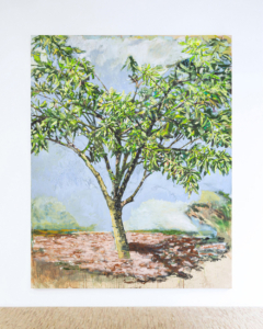 Luca Angeloni, Spogliarsi, 2025, tecnica mista su tela, cm 250x200