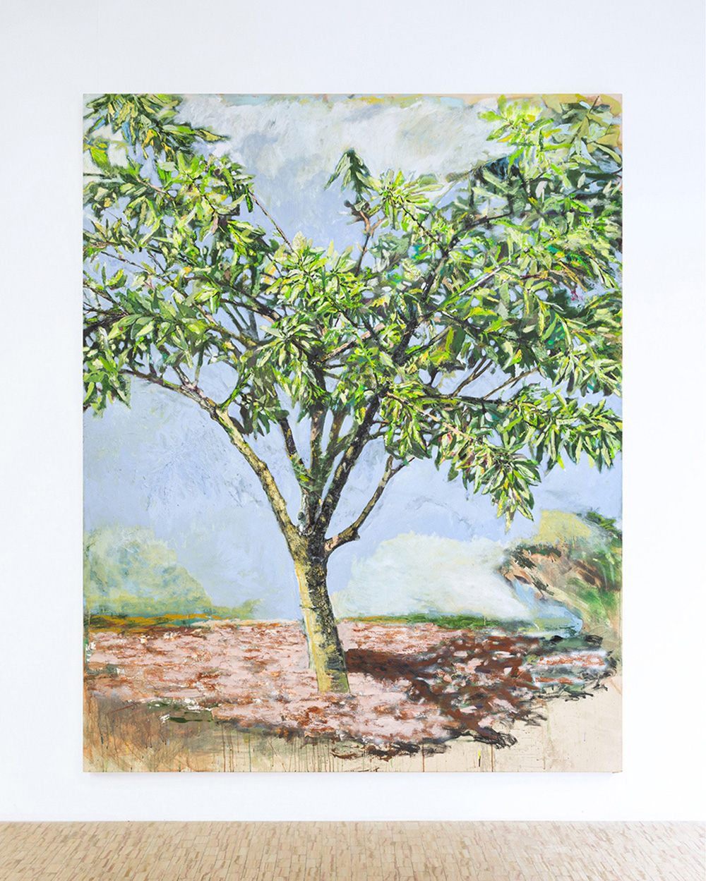Luca Angeloni, Spogliarsi, 2025, tecnica mista su tela, cm 250x200