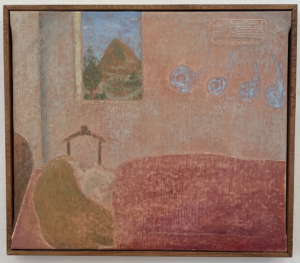 Ocel Shin, Un pisolino d'estate, 2026, olio su tela, cm 47x41